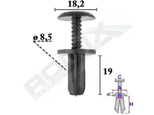 Image of ROMIX Clip, trim-/protection strip FIAT,PEUGEOT,CITROEN C70625 K06509135AA,1357450080
