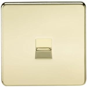 KnightsBridge Screwless Polished Brass Telephone Extension Socket - main image