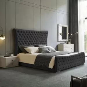 Image of Plexa Bed King Plush Velvet Black