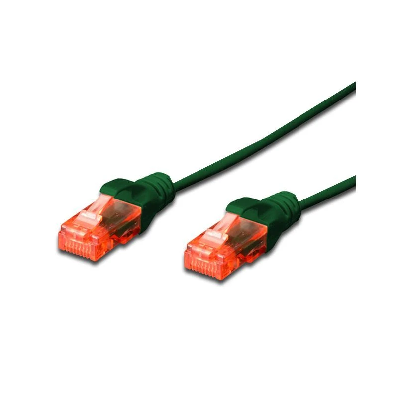 Image of FDL SLIM 0.25M CAT.6 UTP LSZH PATCH CABLE - GREEN (SNAGPROOF)