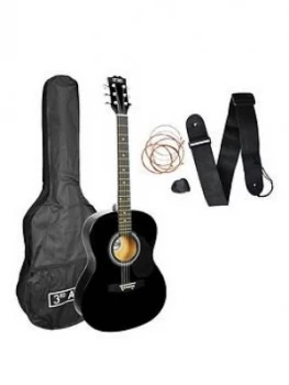 Image of 3Rd Avenue Acoustic Guitar Pack - Black With Free Online Music Lessons