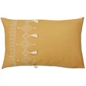 Image of Pritta Tasselled Cushion Mustard