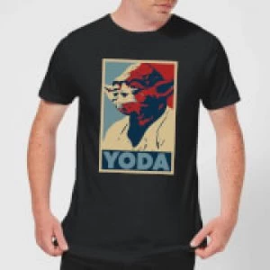 Image of Star Wars Yoda Poster Mens T-Shirt - Black