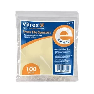 image of Vitrex 102070 Plastic 7mm Tile spacer Pack of 100