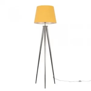 Nero Floor Lamp with XL Mustard Aspen Shade