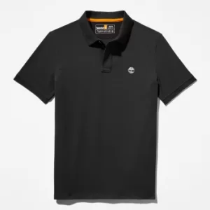 Timberland Millers River Pique Polo Shirt For Men In Black Black, Size S