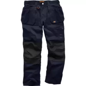 Image of Scruffs Mens Worker Plus Trousers 34" R in Navy Polyester/Cotton