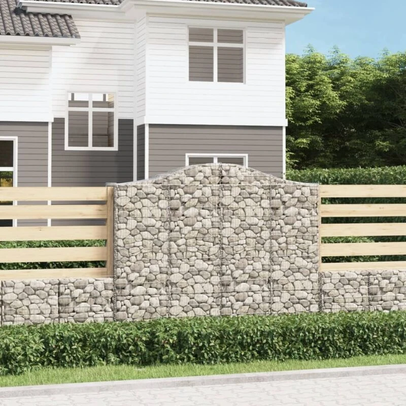 Image of VIDAXL Arched Gabion Basket 200x50x160/180cm Galvanised Iron Vidaxl 153398