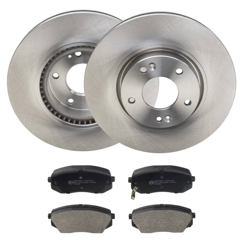 Image of RIDEX 3405B2034 Brake disc and pads set Front Axle, Brake Disc Type: internally vented, with acoustic wear warning Brake Set,disc brakes (3405)