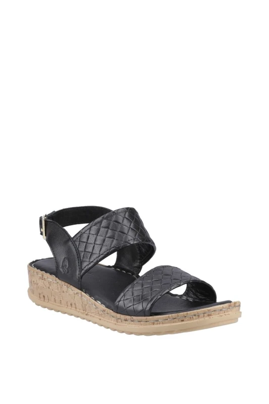 Image of Hush Puppies Womens Ebony Wide Fit Sandal in Black Size: 8 Black Female 8