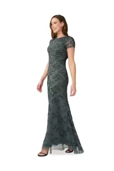 Image of Beaded Cowl Back Gown