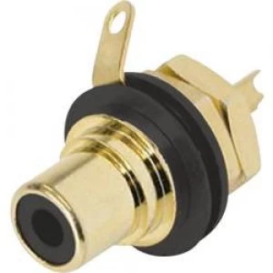 Image of RCA connector Socket vertical vertical Number of pins 2 Black Rean AV NYS367 0