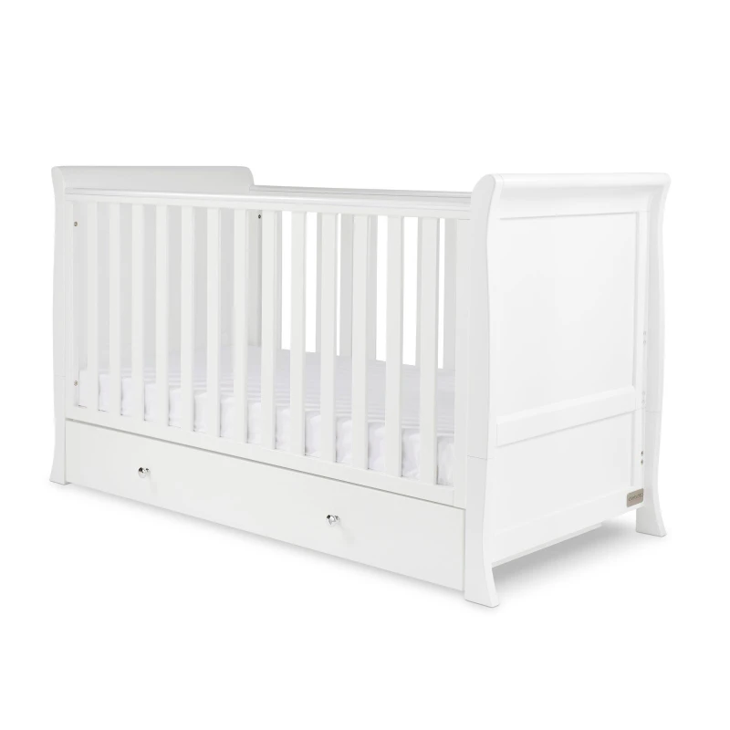 Image of Ickle Bubba Snowdon Classic Cot Bed & All Seasons Mattress White unisex one