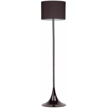 image of Faro - 1 Light Floor Lamp Black with Shade, E27