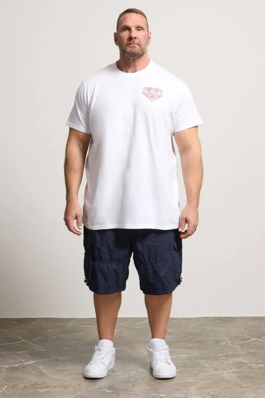 Image of BadRhino BadRhino Men Elasticated Waist Cargo Shorts in Mid Navy Size: X-Large Mid Navy X-Large Male 5063589893734