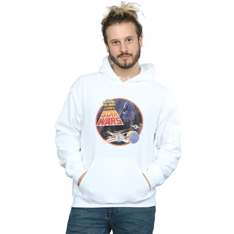 Image of Star Wars Star Wars Men From A Galaxy Far Far Away Hoodie in White Size: Small White S Male 5059308931177