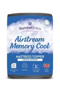 image of Slumberdown Airstream Memory Cool Mattress Topper - Size: Double - White