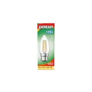 image of Eveready - LED Filament Candle 470LM B22 BC 4W 27000K -