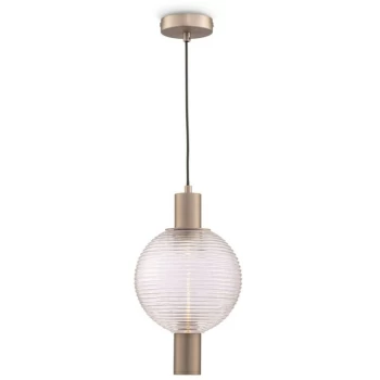 image of Maytoni Lighting - Maytoni Modern - Rueca Modern Rueca Nickel Pendant Ceiling Light Glass Shade