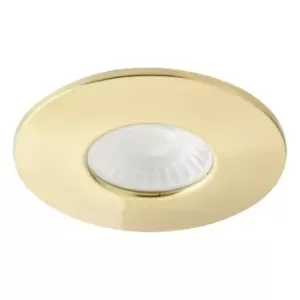 image of Spa Rhom LED Fire Rated Downlight 8W Dimmable IP65 Tri-Colour CCT Satin Brass