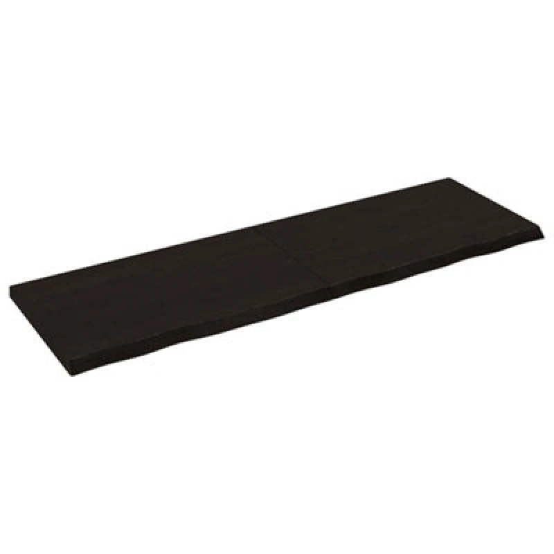 Image of Vidaxl Wall Shelf Dark Grey 160X50X4cm Treated Solid Wood Oak, Brown 363832