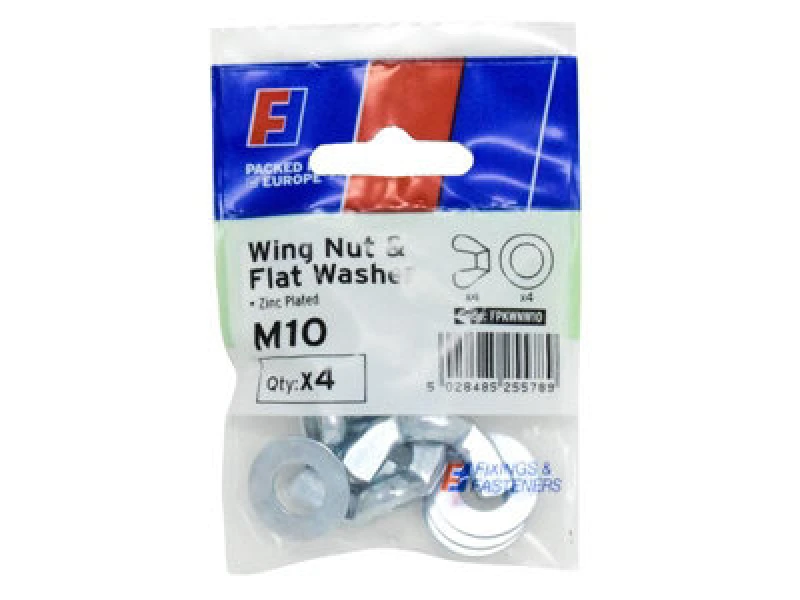 Image of Forgefix Fpkwnw10 Wing Nut & Washer M10 Forgepack 4 Forfpkwnw10