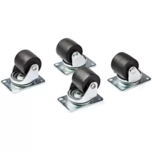 Image of StarTech.com Heavy Duty Casters for Server Racks/Cabinets - Set of 4 Universal M6 2-inch Caster Kit - Replacement Swivel Caster Wheels (45x75mm patter