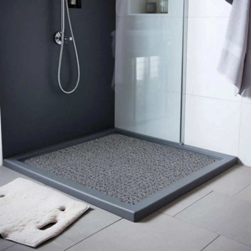 Image of Nicoman Anti Slip Pvc Loofah Shower Mat Anti Mould Washable Bath Mat - Square 53X53Cm