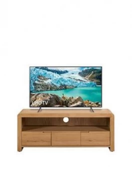 image of Julian Bowen Newman Curve Ready Assembled Solid Oak And Oak Veneer TV Unit