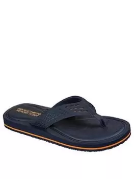 Image of Skechers Tocker Thong Sandal With Memory Foam, Navy, Size 9, Men