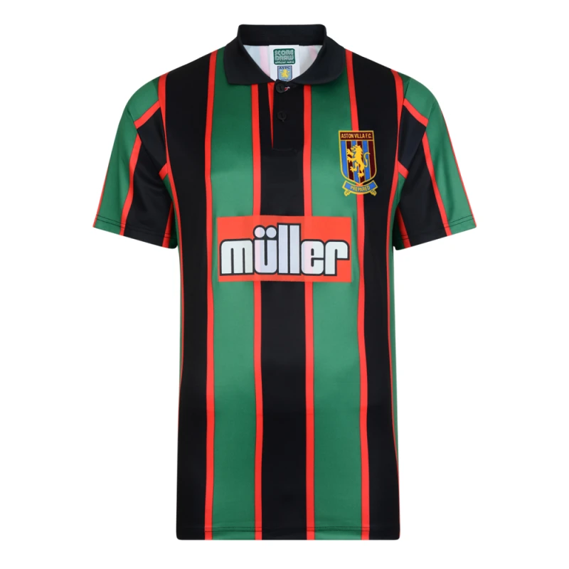 Image of Score Draw Aston Villa 1994 Away Retro Football Shirt VILLA94APYSS-L L Mens Sportswear