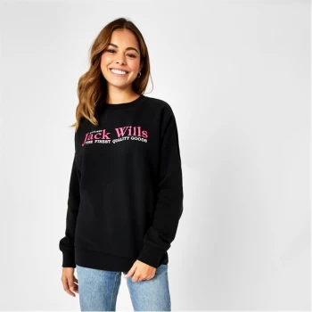 image of Jack Wills Manton Boyfriend Crew Neck Sweatshirt - Black