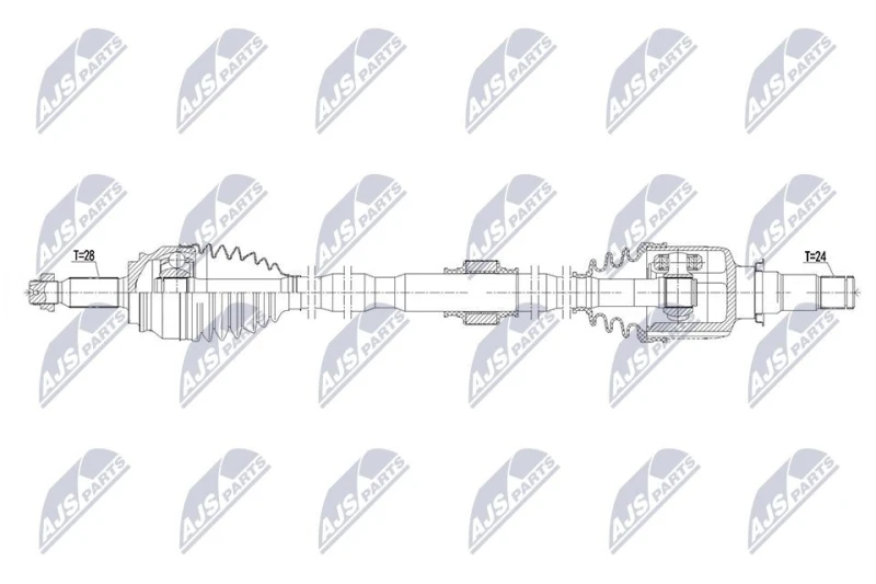 Image of NTY NPW-MS-126 Drive shaft 5-Speed Manual Transmission, Front Axle Right Drive Shaft (13)