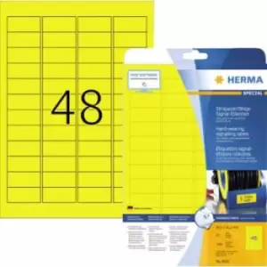 image of Herma 8030 Labels (A4) 45.7 x 21.2mm Polyester film Yellow 1200 pc(s) Extra strong Label film