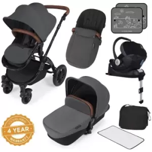 image of ickle bubba Stomp V3 Black All-in-One i-Size Travel System - Graphite Grey