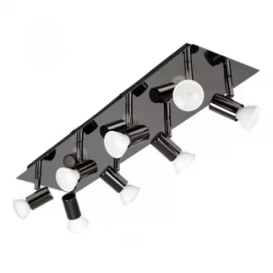 Image of Consul 8-Way Rectangular Plate Spotlight Fitting in Black Chrome