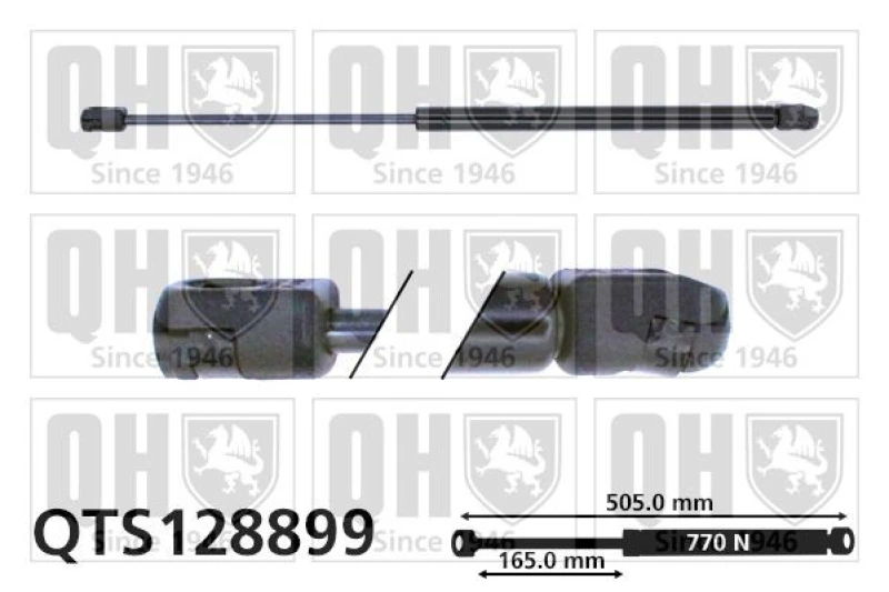 Image of QUINTON HAZELL Tailgate strut QUINTON HAZELL QTS128899