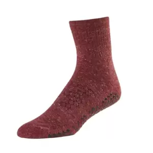 Base 33 Mens Gripped Crew Socks (XL) (Burgundy)