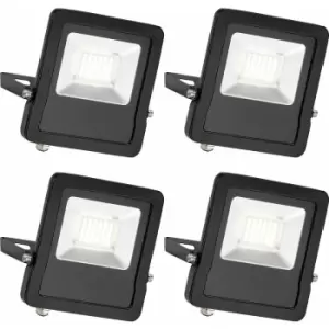 Image of 4 pack Outdoor IP65 LED Floodlight - 30W Cool White LED - Angled Wall Bracket