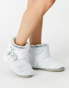 Image of Accessorize Womens Super Soft Slipper Boots Grey, Size: L