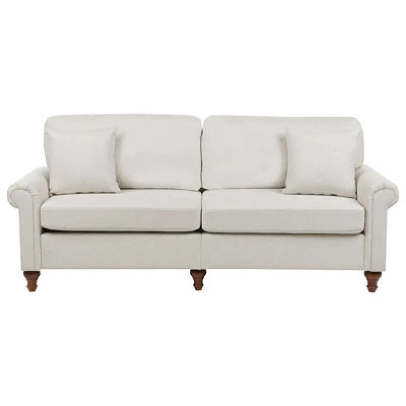 Image of Beliani Sofa 3 Seater Ginnerup Fabric Light Beige