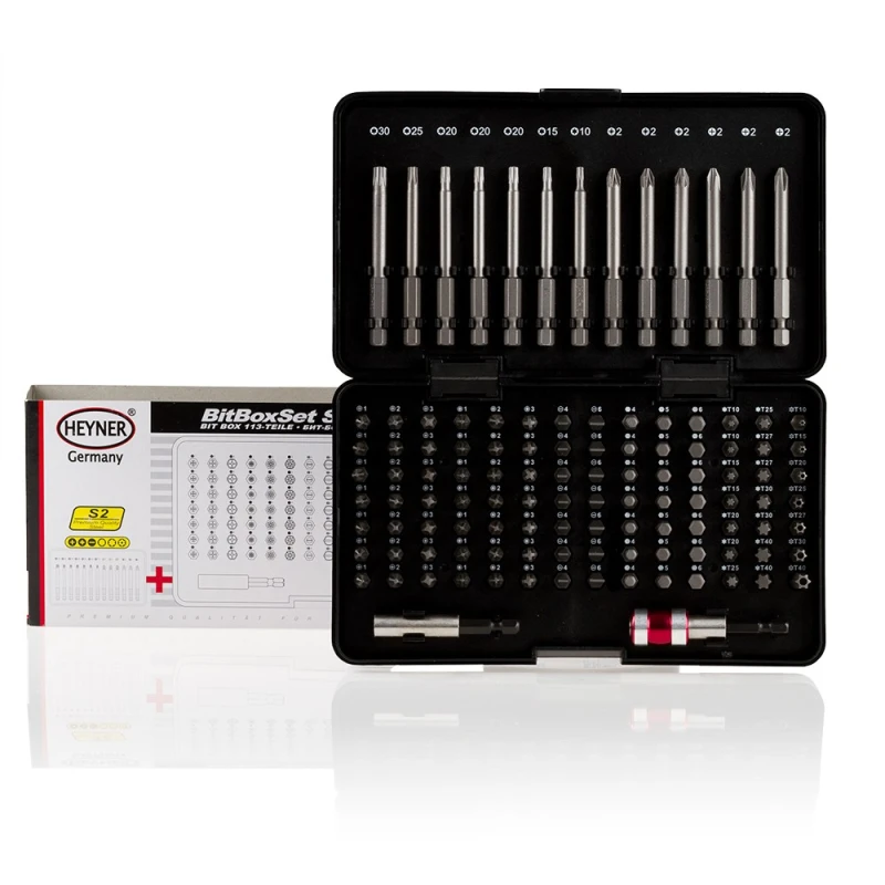 Image of HEYNER 337200 Screwdriver Bit Set Plastic Case, Number of tools: 113 Tool Steel Screwdriver Bit Set (6625)
