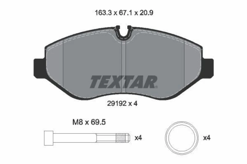 Image of Brake pad set TEXTAR 2919209