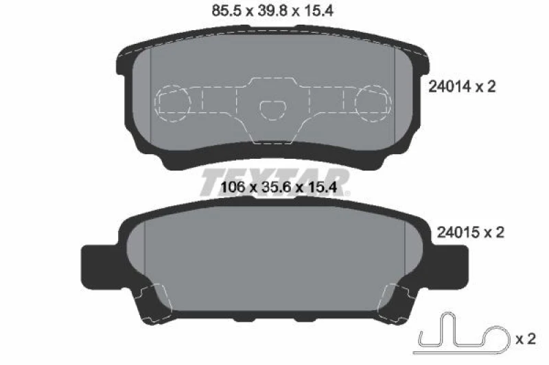 Image of Brake pad set TEXTAR 2401401