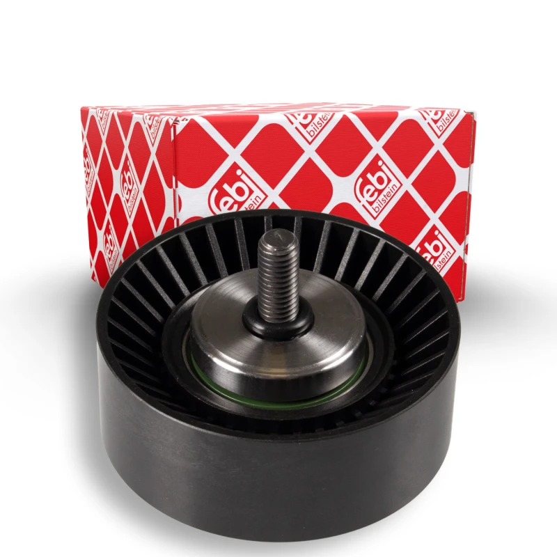 Image of FEBI BILSTEIN 24765 Idler Pulley with screw Plastic Deflection/Guide Pulley,v-ribbed belt (312)