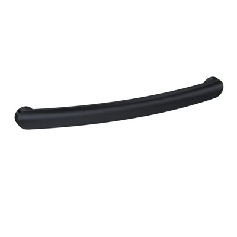 Image of Balterley Furniture Round D Shape Handle 210mm 192mm Centres Matt Black Black