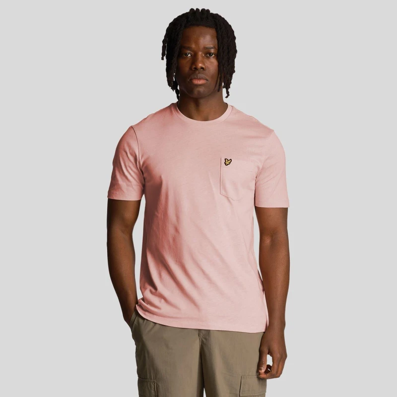Image of Lyle & Scott Palm Pink Pocket T-Shirt Pink Male M 217198UK