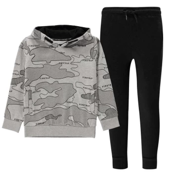 Image of Firetrap 2 Piece Jog Set Infant Boys - Grey Marl/Black