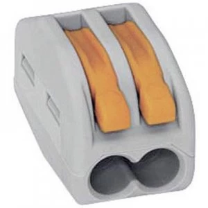 image of WAGO 222-412 Connector clip flexible: 0.08-4 mm² rigid: 0.08-2.5 mm² Number of pins: 2 50 pcs Grey, Orange