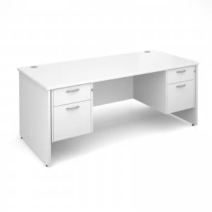 Image of Maestro 25 PL Straight Desk With 2 and 2 Drawer Pedestals 1800mm - whi
